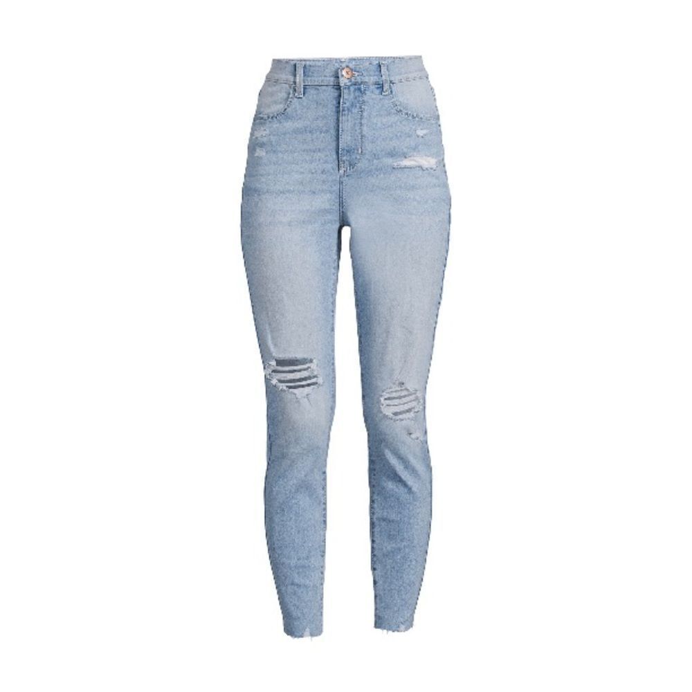 Women’s Super High Rise Curvy Slim Destructed Denim Jeans Pants Size 9